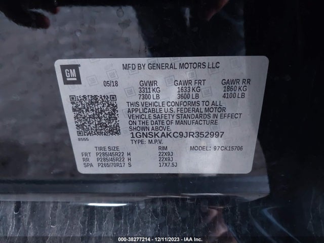 Chevrolet Tahoe Ls 2018 1GNSKAKC9JR352997 Image 9