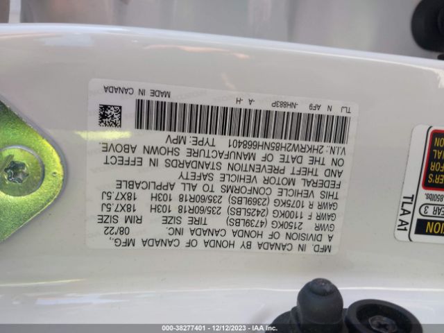 2HKRW2H85NH668401 Honda Cr-v Awd Ex-l