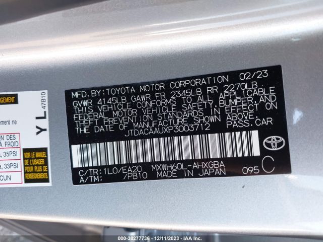 2023 TOYOTA PRIUS JTDACAAUXP3003712 Photo 8