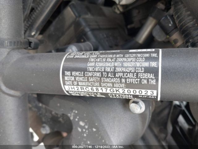 2016 HONDA CTX700 JH2RC6817GK200023 Photo 9