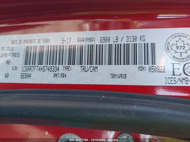 RAM 1500 St 2017 1C6RR7FT4HS749334 Image 9