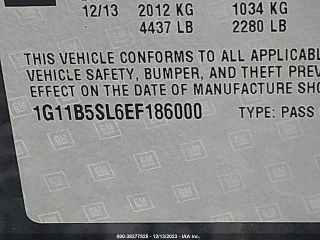 Chevrolet MALIBU LS 2014 1G11B5SL6EF186000 Image 9