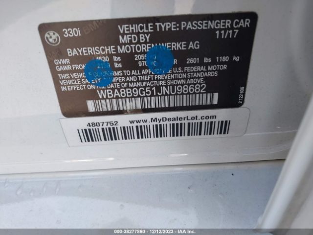 WBA8B9G51JNU98682 BMW 330I