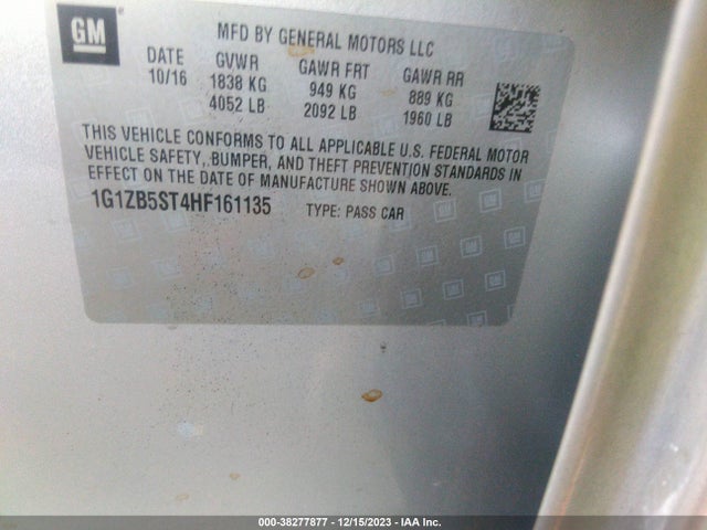 Chevrolet MALIBU LS 2017 1G1ZB5ST4HF161135 Image 9