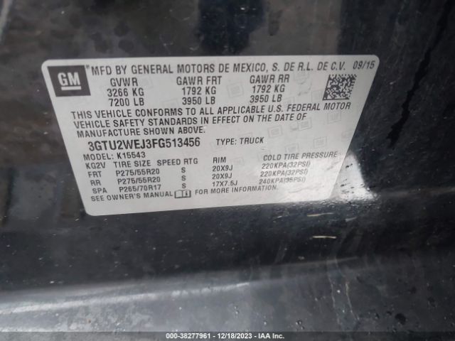 3GTU2WEJ3FG513456 GMC Sierra 1500 Denali