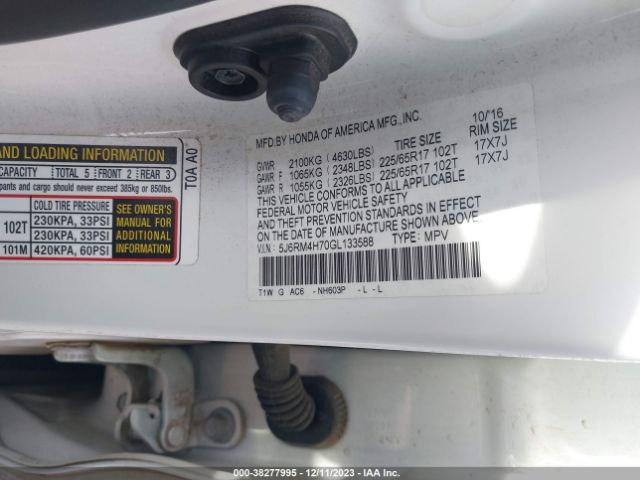 5J6RM4H70GL133588 Honda Cr-v Ex-l