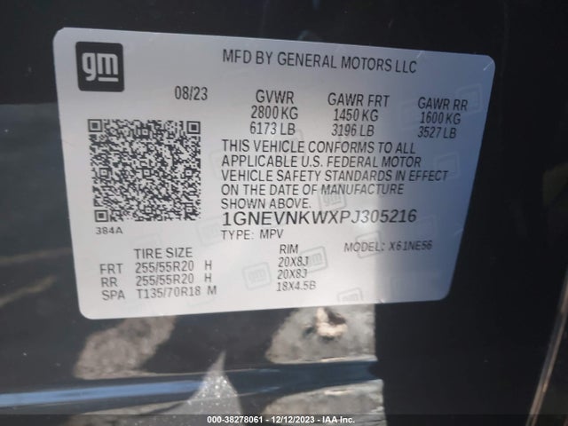 1GNEVNKWXPJ305216 Chevrolet Traverse Awd High Country