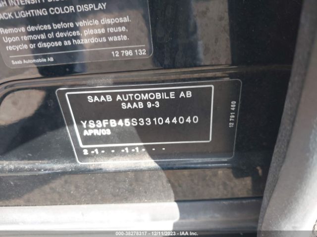 2003 SAAB 9-3 YS3FB45S331044040 Photo 8