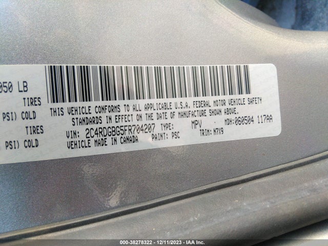 Dodge Grand Caravan Avp/se 2015 2C4RDGBG5FR704207 Image 9
