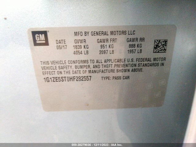 Chevrolet MALIBU LT 2017 1G1ZE5ST0HF282557 Image 9
