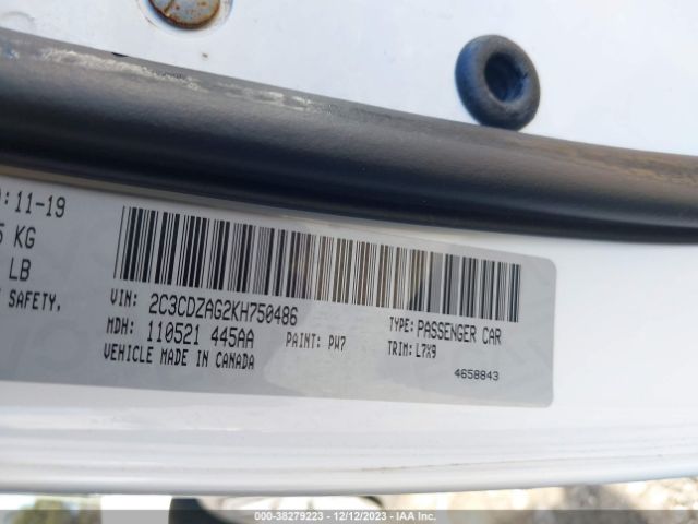 2C3CDZAG2KH750486 Dodge Challenger Sxt