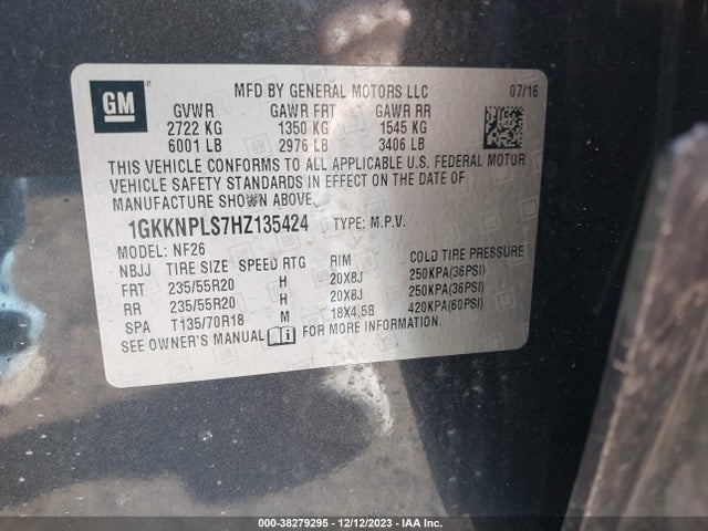 GMC Acadia Denali 2017 1GKKNPLS7HZ135424 Image 9