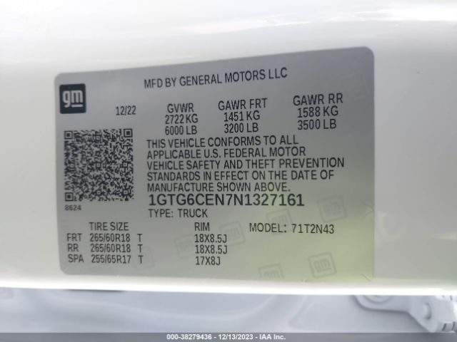 1GTG6CEN7N1327161 GMC Canyon 4wd  Short Box Elevation