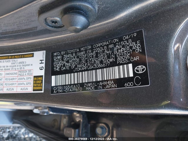 Toyota PRIUS XLE 2019 JTDKARFU6K3086677 Image 9