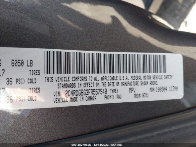 2C4RDGBG3FR557949 Dodge Grand Caravan American Value Pkg