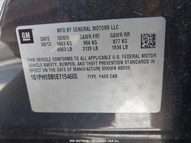 Chevrolet Cruze Eco Auto 2014 1G1PH5SB5E7154665 Image 9