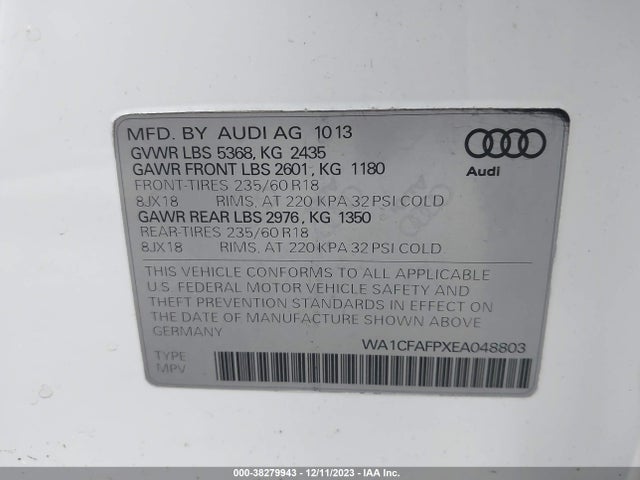 Audi Q5 PREMIUM 2014 WA1CFAFPXEA048803 Image 9