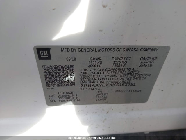 Chevrolet Equinox Premier 2019 2GNAXYEXXK6153751 Image 9