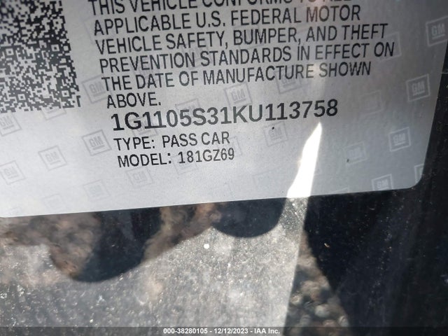 Chevrolet Impala Premier 2019 1G1105S31KU113758 Image 9
