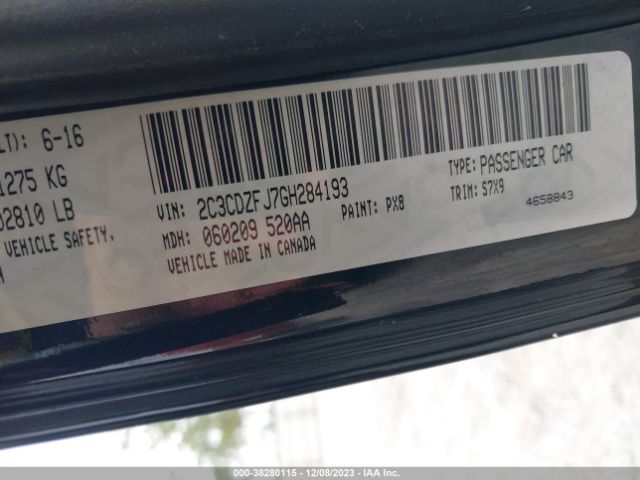 2C3CDZFJ7GH284193 Dodge Challenger R/t Scat Pack