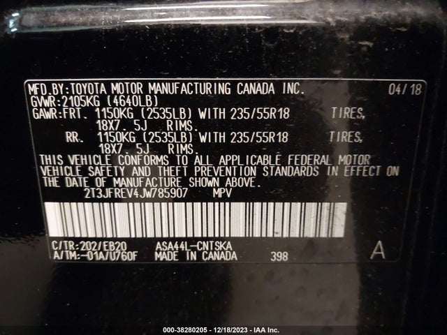 Toyota RAV4 SE 2018 2T3JFREV4JW785907 Image 9