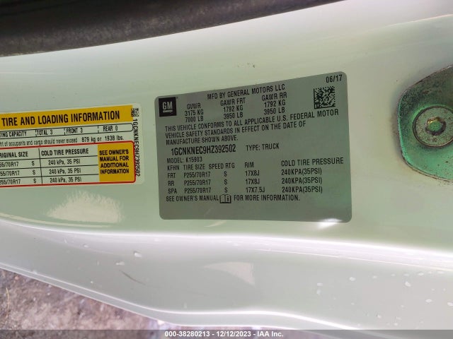 Chevrolet Silverado 1500 Wt 2017 1GCNKNEC9HZ392502 Image 9