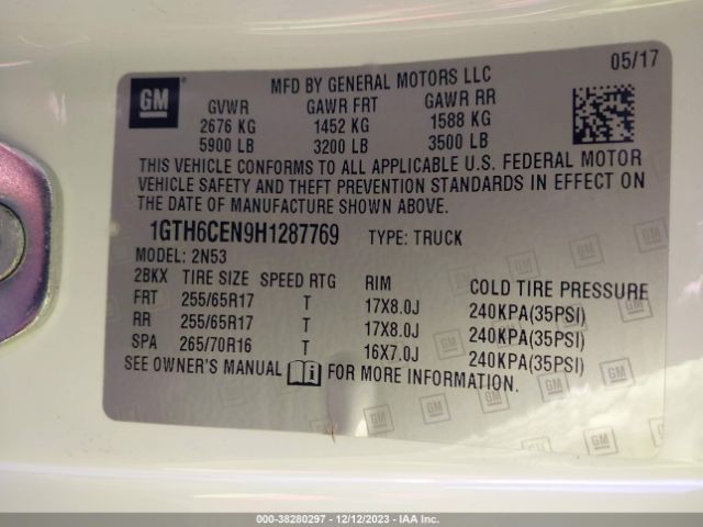 1GTH6CEN9H1287769 GMC CANYON SLE