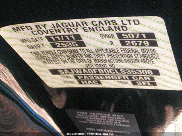 2012 JAGUAR XF SAJWA0FB0CLS35308 Photo 8