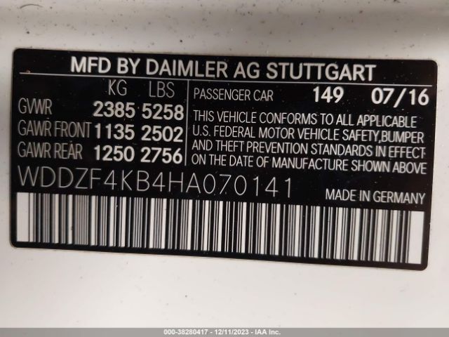 2017 MERCEDES-BENZ E-CLASS WDDZF4KB4HA070141 Photo 8