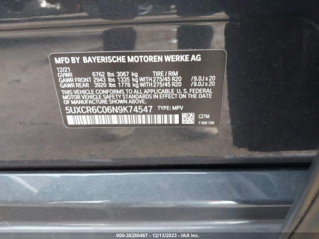2022 BMW X5 5UXCR6C06N9K74547 Photo 8