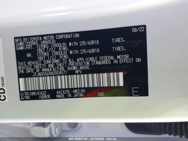 2022 LEXUS NX JTJADCAZ6N2004571 Photo 8