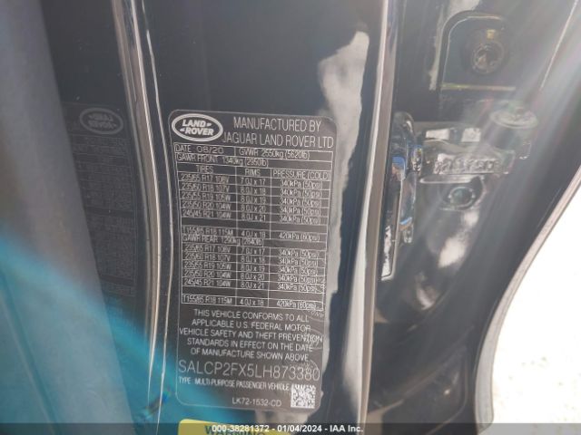 2020 LAND ROVER DISCOVERY SPORT SALCP2FX5LH873380 Photo 8