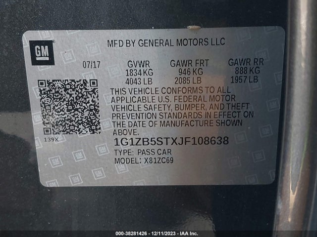 Chevrolet Malibu 1ls 2018 1G1ZB5STXJF108638 Image 9