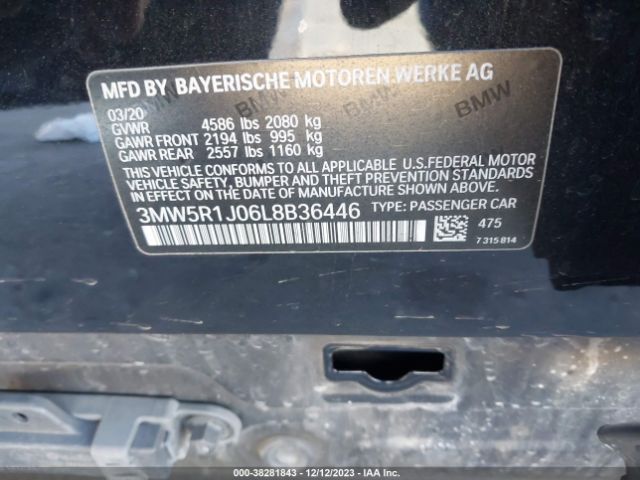 3MW5R1J06L8B36446 BMW 3 Series 330i