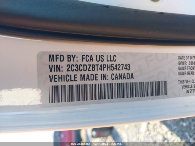 2C3CDZBT4PH542743 Dodge Challenger R/t