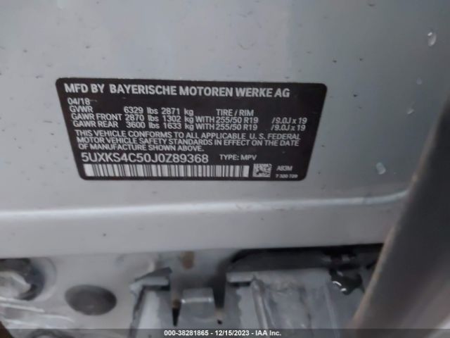 5UXKS4C50J0Z89368 BMW X5 Xdrive35d