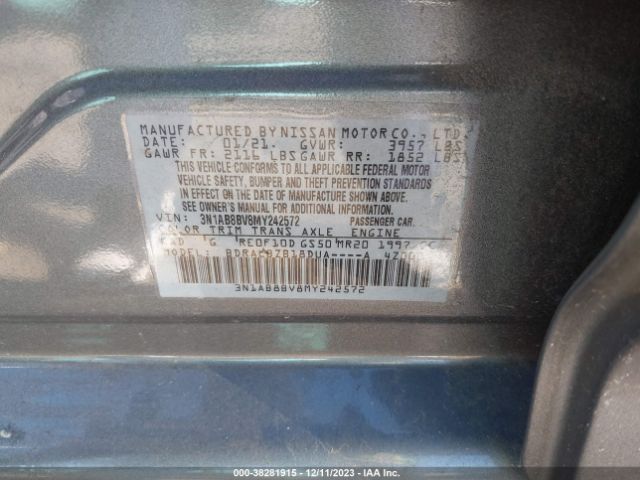 3N1AB8BV8MY242572 Nissan Sentra S Xtronic Cvt