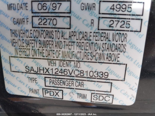 1997 JAGUAR XJ6 SAJHX1246VC810339 Photo 8