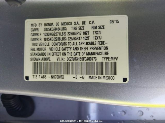 3CZRM3H59FG700773 Honda CR-V EX