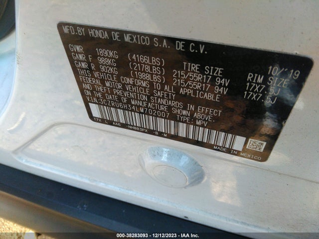 Honda Hr-v Awd Lx 2020 3CZRU6H34LM702007 Image 9