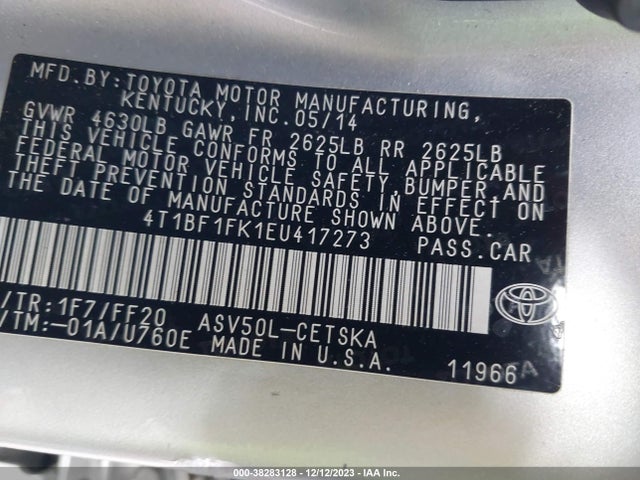 Toyota CAMRY SE 2014 4T1BF1FK1EU417273 Image 9