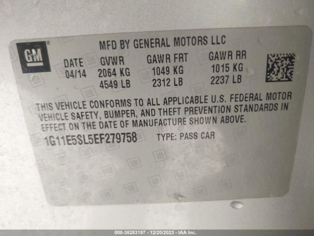 1G11E5SL5EF279758 Chevrolet MALIBU 2LT