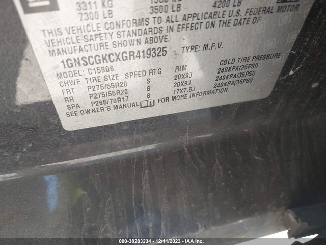 Chevrolet Suburban Ls 2016 1GNSCGKCXGR419325 Image 9
