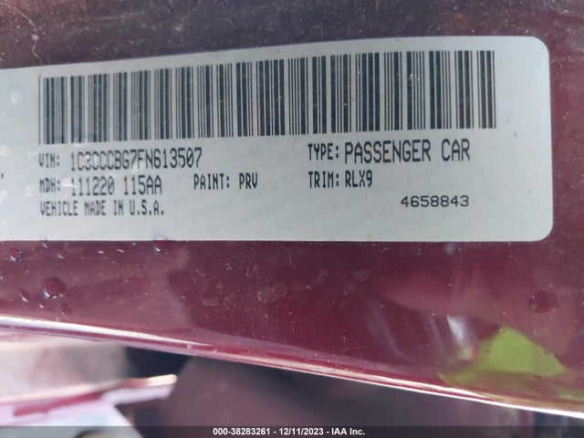 Chrysler 200 S 2015 1C3CCCBG7FN613507 Image 9