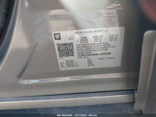 Chevrolet Traverse Premier 2019 1GNEVKKW4KJ162058 Image 9