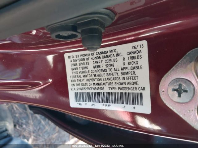 2HGFB2F90FH541609 Honda Civic Ex-l