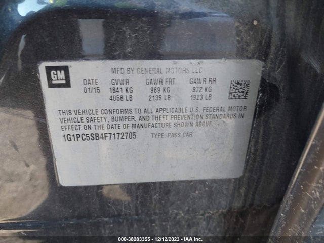 Chevrolet Cruze 1lt Auto 2015 1G1PC5SB4F7172705 Image 9