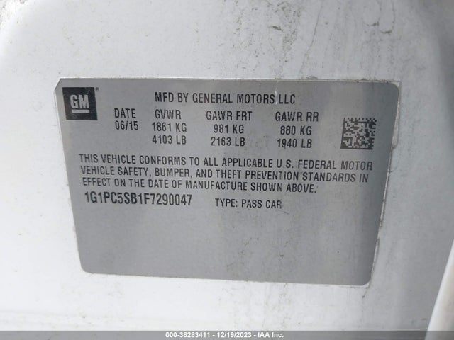 Chevrolet Cruze 1lt Auto 2015 1G1PC5SB1F7290047 Image 9
