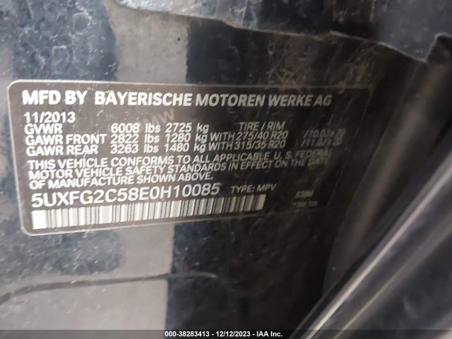 BMW X6 Xdrive35i 2014 5UXFG2C58E0H10085 Image 9