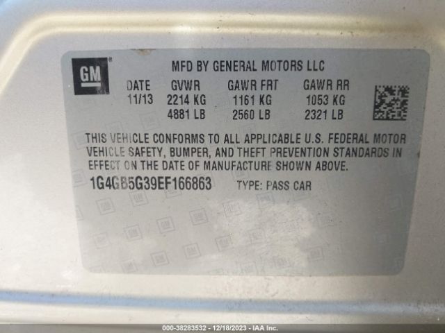 1G4GB5G39EF166863 Buick Lacrosse Leather Group